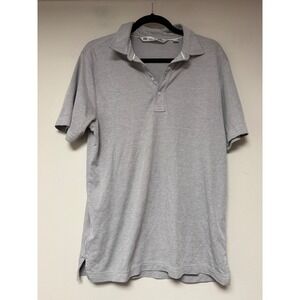 Travis Mathew Golf Polo Shirt Mens Medium‎ Grey Pima Cotton Blend Short Sleeve